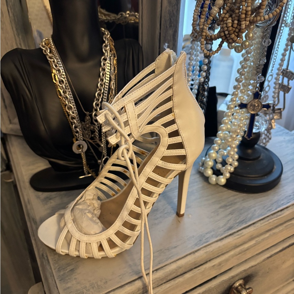 Elegant White Stiletto Heels